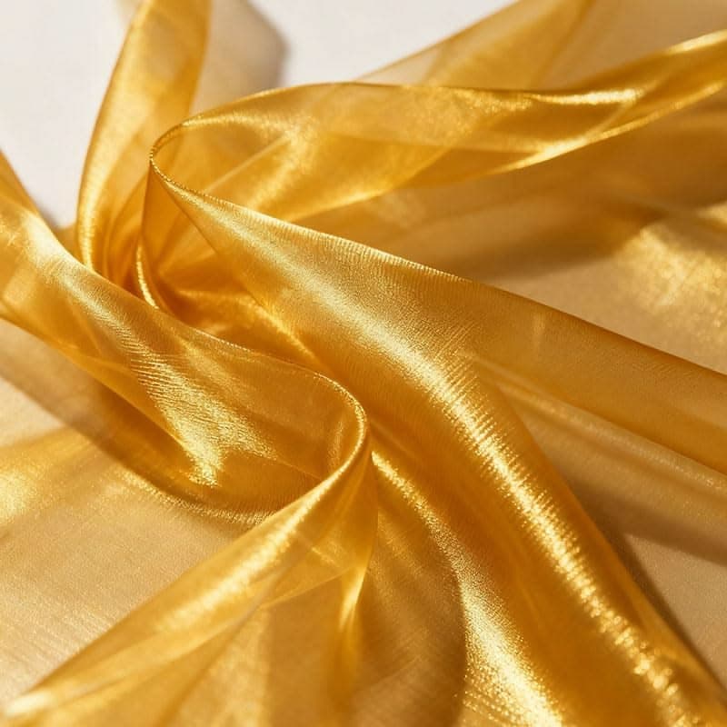 Gold Organza fabric, dyed — view 2
