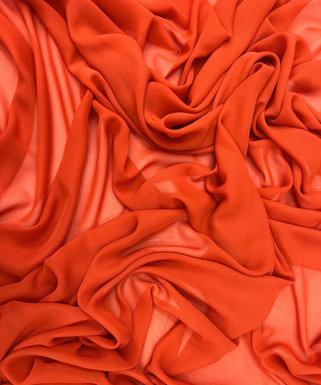 Orange Chiffon fabric — dyed