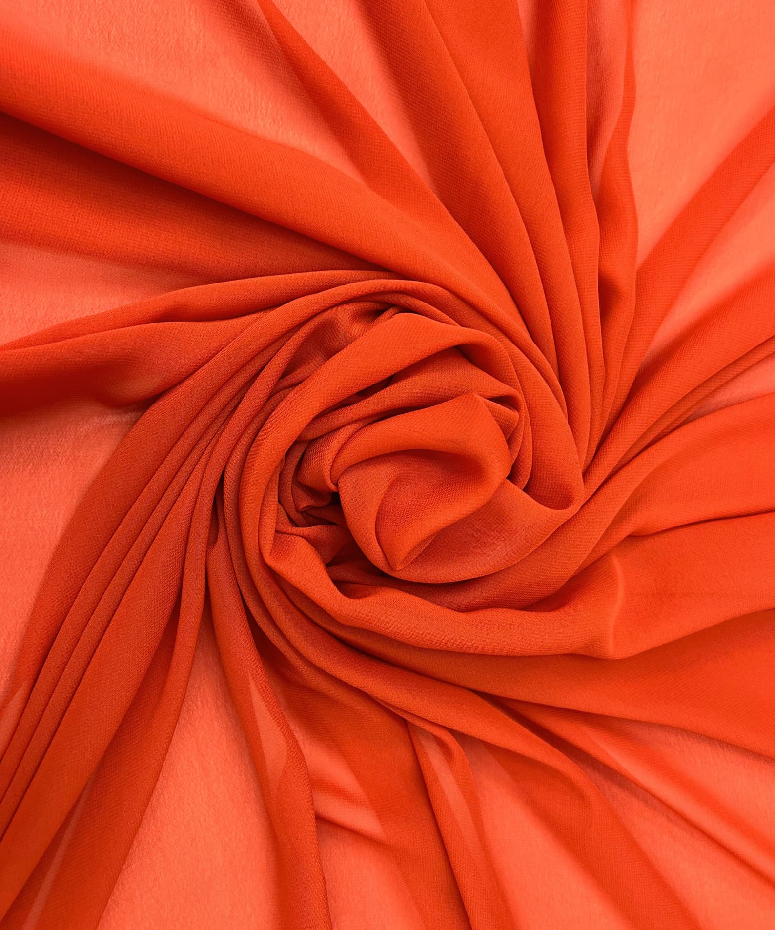 Orange Chiffon fabric, dyed — view 2